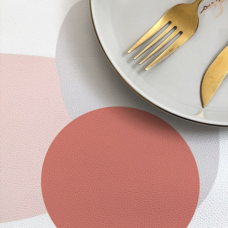 Light Pink Modern Carpet Leather Plant Carpet Washable Carpet for Living Room