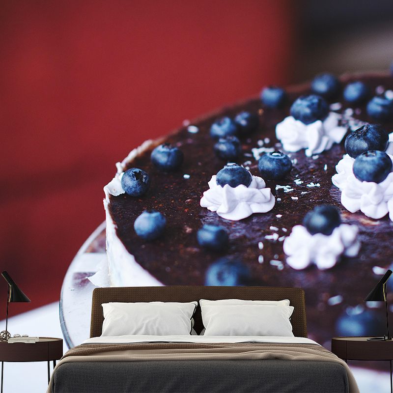 Contemporary Cheesecake Wall Decor Mural Moisture Resistant for Cake Shop