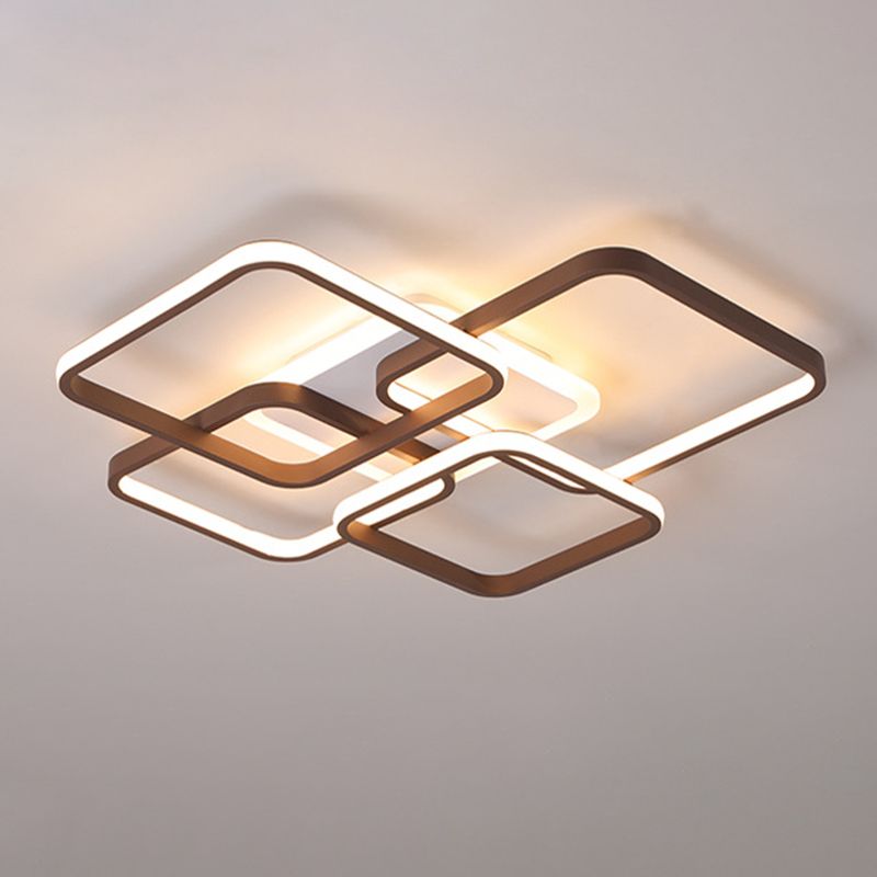 Traverse Flush Light Minimalist Acrylique 4/7 Heads 23,5 "/35.5" Wide Brown Close to Ceiling Lamp in Warm / White Light