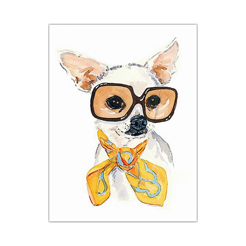 Funny Animal Painting Canvas Wall Art for Childrens Bedroom. Light Color, Textured