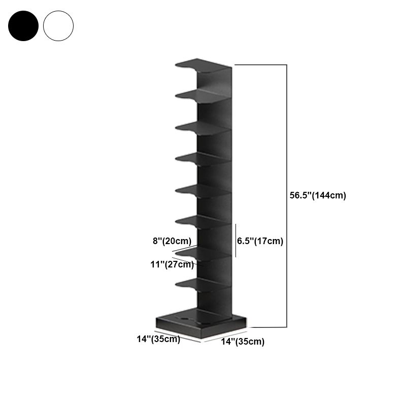 White and Black Corner Bookshelf Closed Back Contemporary Iron Bookshelf