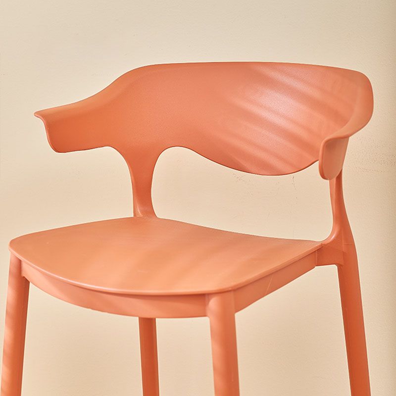 Scandinavian Matte Finish Plastic Barstool Armed Milk Tea Shop Stool