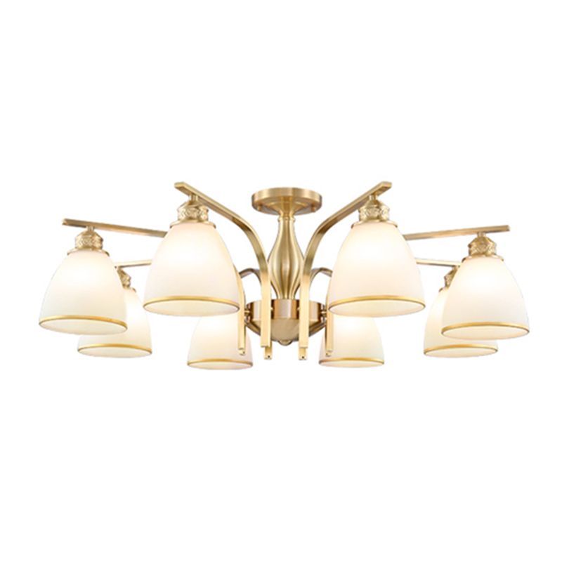 Accesorio montado en el techo de cristal mate del ópalo de la iluminación semi empotrada moderna de la sala de estar