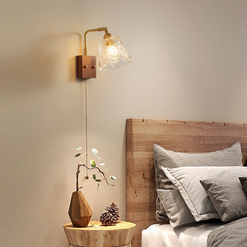 Modern Wood Curving Wall Sconce Geometric Shape Wall Light for Living Room