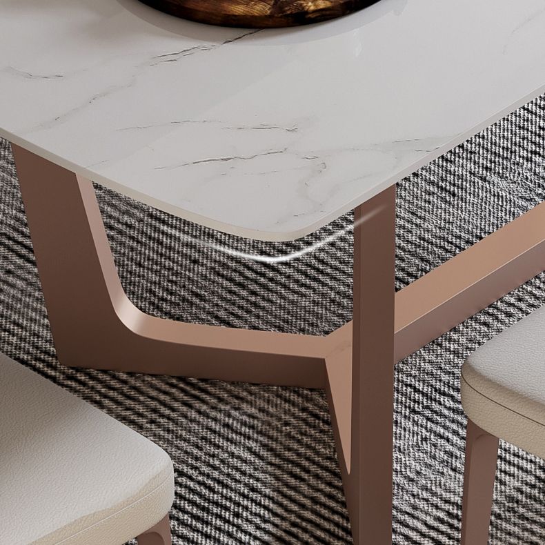 Extendable Sintered Stone Top Dining Set Rectangle 1/4/5/7 Pieces Dining Table with Chairs