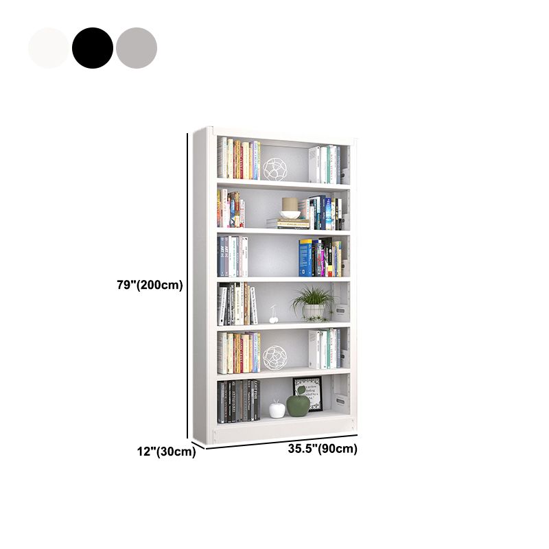 Open Steel Bookshelf Modern Home Office Rectangular Bookcase