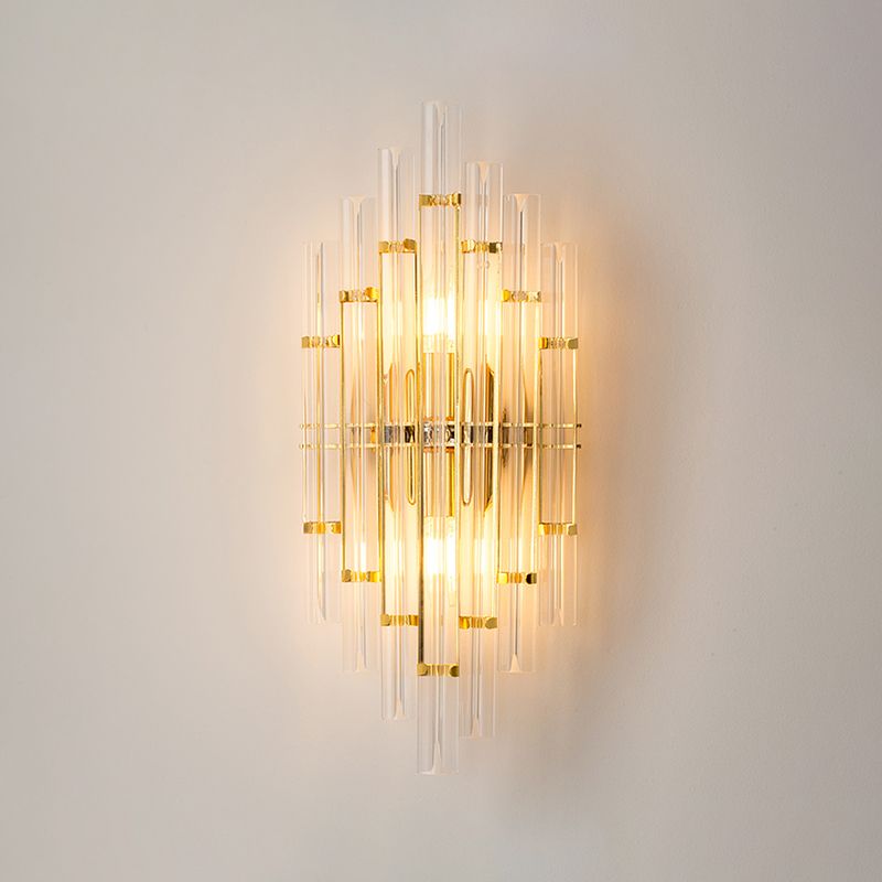 Multi Lights Cylinder Wall Sconces Modern Style Crystal Wall Mounted Lamps