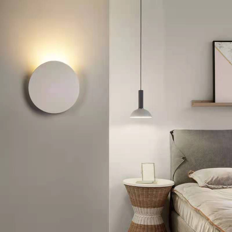 Lámpara de pared circular de hierro de pared de pared LED de pared LED para espacios interiores