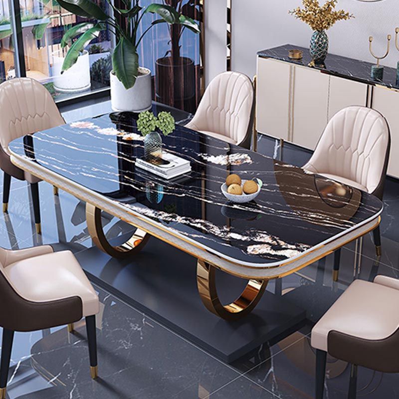 1/4/5/6 Pieces Dining Set Contemporary Rectangle Sintered Stone Dining Table Set