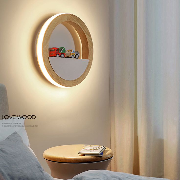 Lámpara de pared de madera de luz de pared de estilo minimalista nórdico