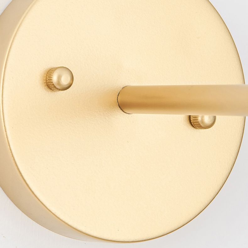 Modern Metal Wall Sconce Geometric Shape Wall Light with Glass Shade in Gold for Bedroom