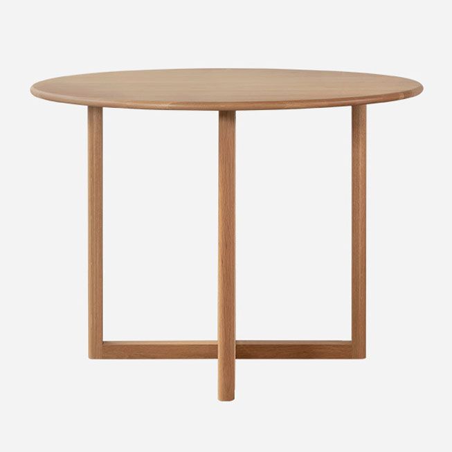 Contemporary Solid Wood Dinner Table Round Wood Base Dining Table