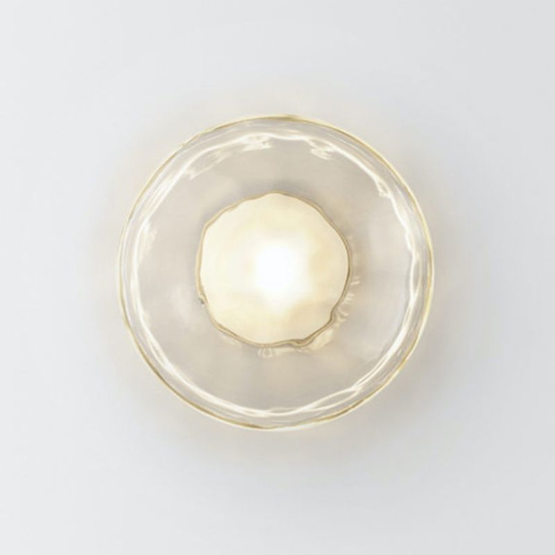 Metal and Glass Wall Sconce in Gold / Black 1 - Light Post Modern Wall Light