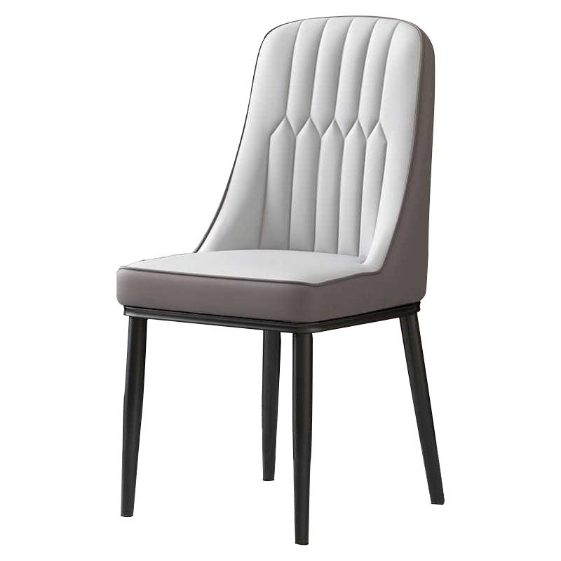 Sillas de comedor nórdicas Silla Parsons lateral sin brazos de metal para cocina