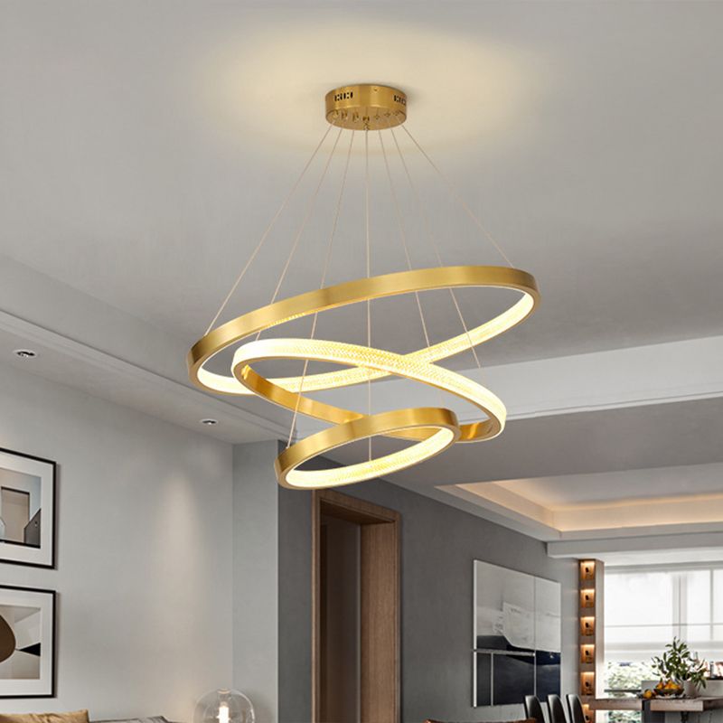 Simplicity Multi-Layer Suspended Lighting Fixture Acrylic Hanging Ceiling Fixture for Restaurant