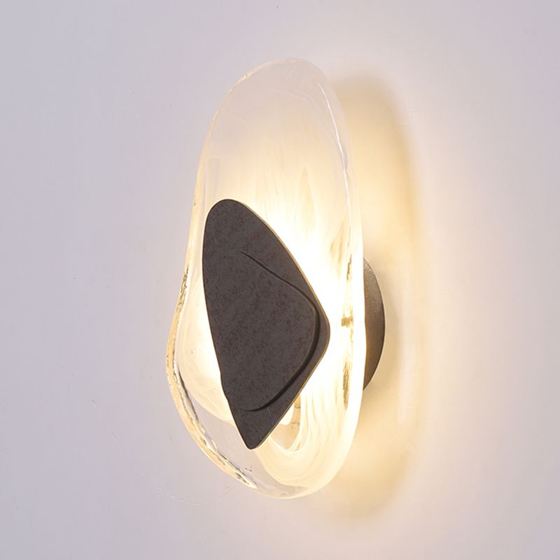 Illuminazione a parete di vetro contemporanea a 1 luce geometrica di sconde per soggiorno