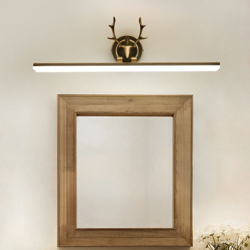 Strip Vanity Sconce Light Modernismo Metal Metal Black/Gold Lample Lampade a parete con braccio di corna