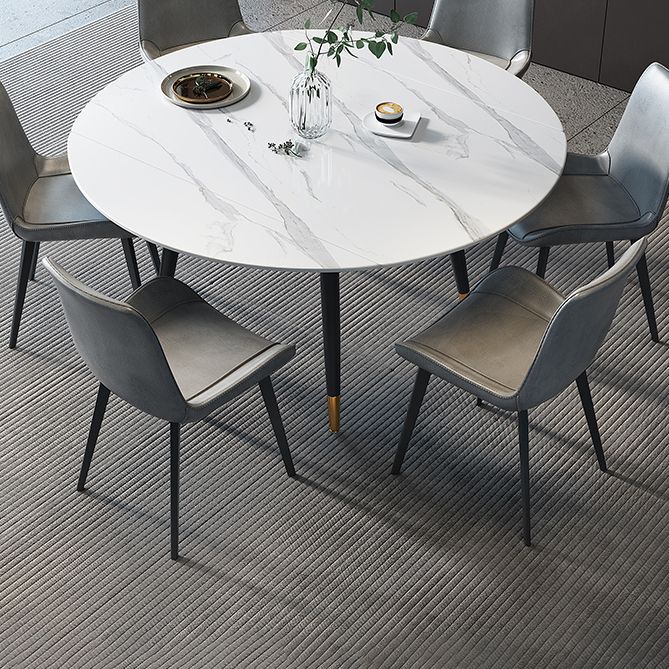 Modern Sintered Stone Dining Room Set with Black Base Dining Furniture for Home Use
