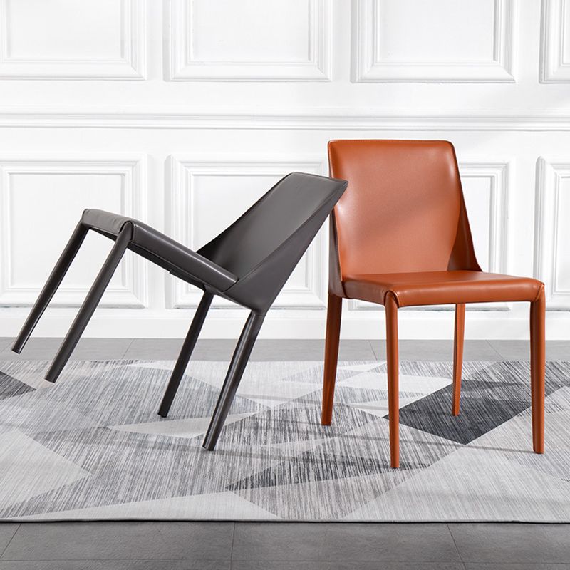 Chaises de salle à manger en métal de style scandinave chaise sans bras solide pour la maison