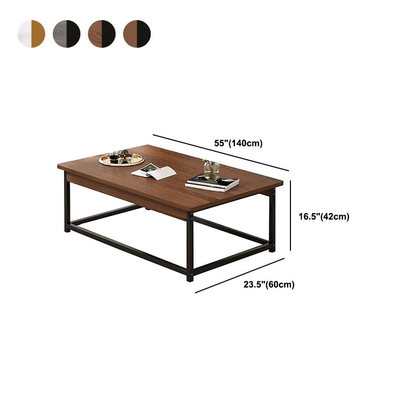 Rectangular Frame Base Wooden Table Modern Style Coffee Table