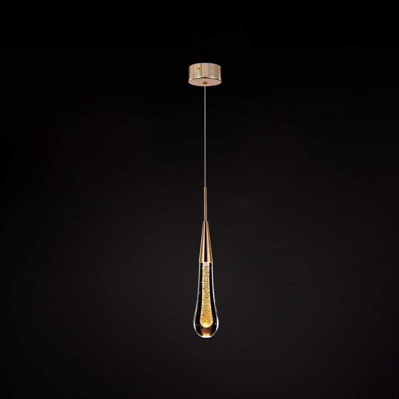 Tear Shape Crystal Hanging Light Fixture LED Simple Luxury Style Indoor Chandelier Pendant Light