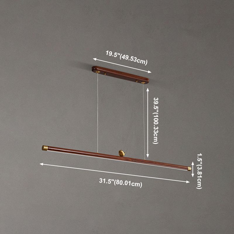 Modern Pendant Lighting Island Spherical Hanging Island Light Wood 1-Light