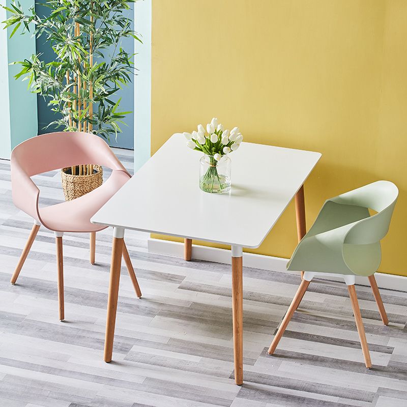 Scandinavian Armless Dining Chairs Eames Side Dining Chairs with Wood Legs