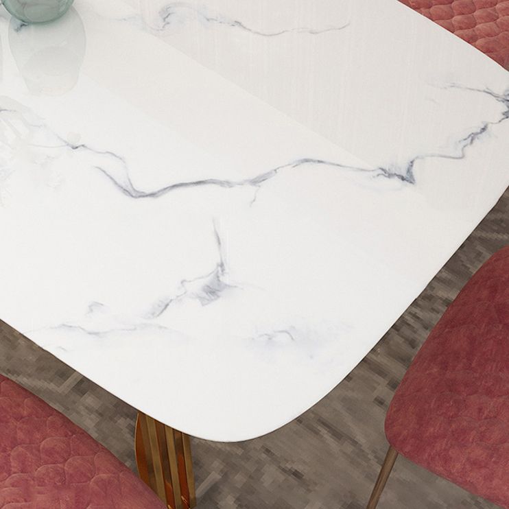 Traditional Luxury Dining Table Stainless Steel Dining Room Collection for Indoor