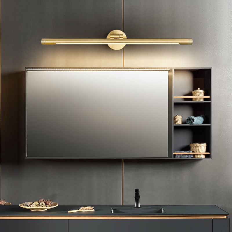 Lineare Wandleuchtenbeleuchtung modernes Metall 1 Leichtes Leuchten in Gold für Badezimmer