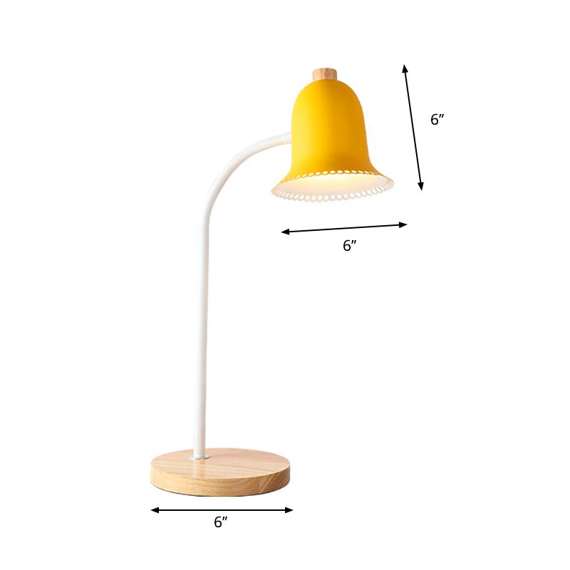 Bell de metal Pequeña Ligera Ligera Dormitorio infantil Single Head Nordic Style Desk Light
