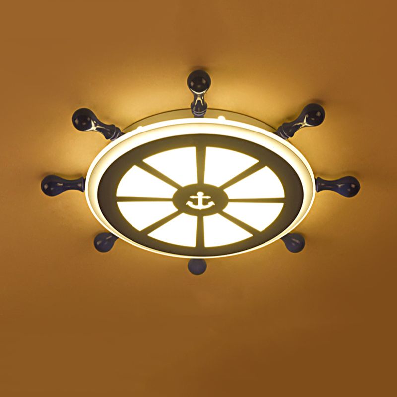Plafonnier Ancre Style Enfants En Métal LED Chambre Plafond Plafonnier En Bleu
