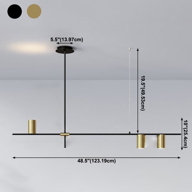 Contemporary Cylinder Island Lights Metal Island Pendant Fixture for Kitchen