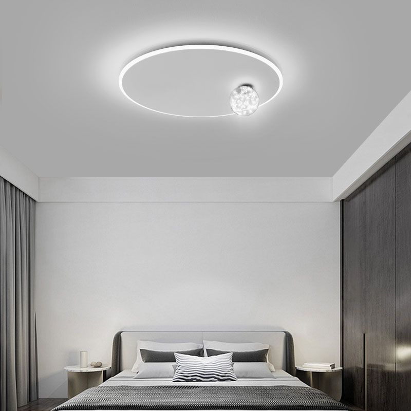 Weiße Minimalismus-Einbauleuchten aus Klarglas für Schlafzimmer