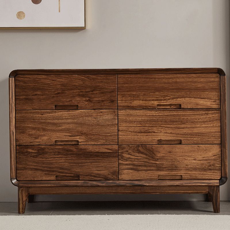 Mid-Century Modern Chest with Drawers and Straight Legs in Solid Wood