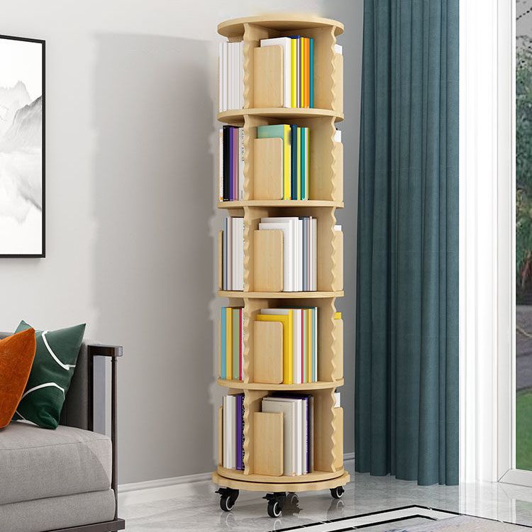 Modern Solid Wood Bookcase, Log, Cylinder Bookshelf for Any Room, 21.5" W