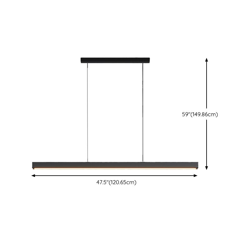 Linear Pendant Chandelier Contemporary Metal 1 Light Island Pendant