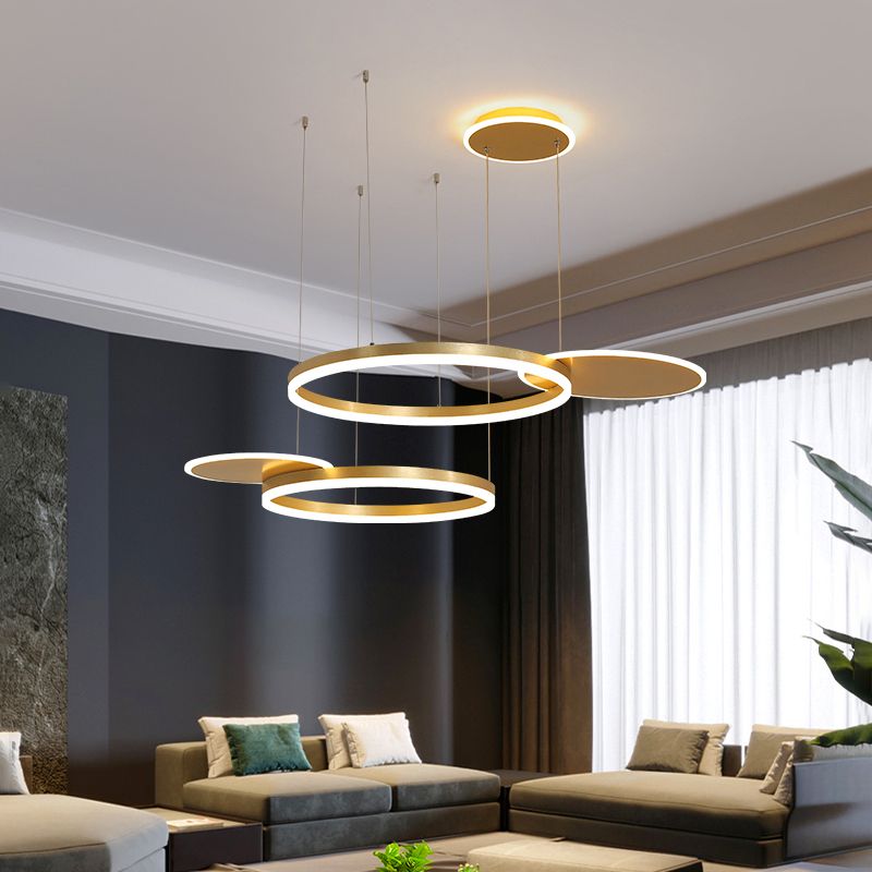 Radform Kronleuchter Lichter moderne Metall 4 helle Kronleuchterbeleuchtung