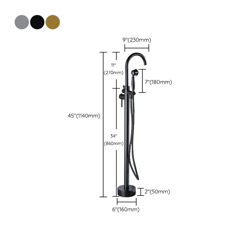 Modern Freestanding Bathtub Faucet Brass One Handle Freestanding Bathtub Faucet
