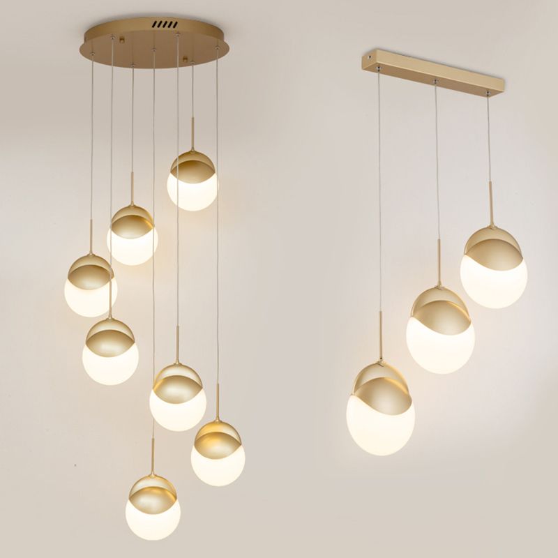 Disc -vormige acrylcluster hanger postmodern gouden afwerking led hangend licht voor restaurant