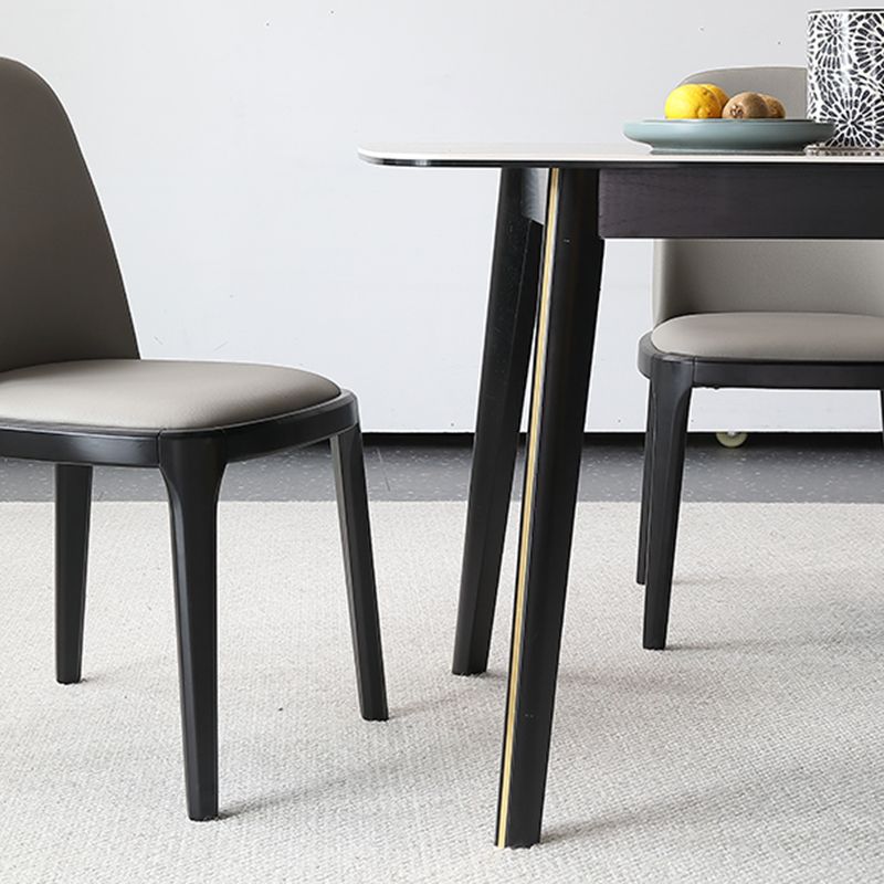 Meubles en pierre de rectangle de table de salle à manger de style industriel avec 4 pieds