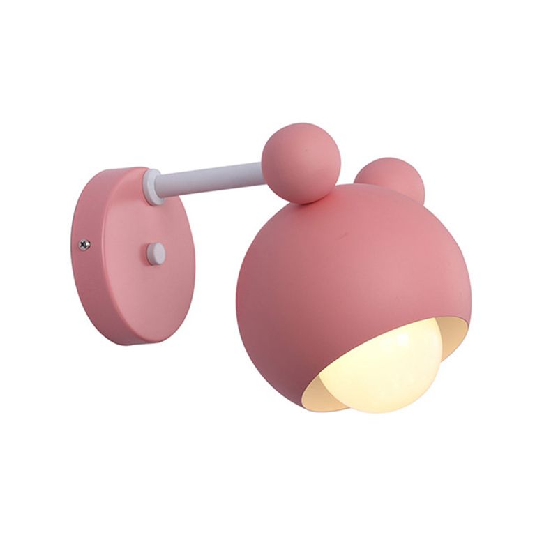 1 Light Metal Wall Mounted Light Fixture Modern Cartoon Bedroom Flush Mount Wall Sconce