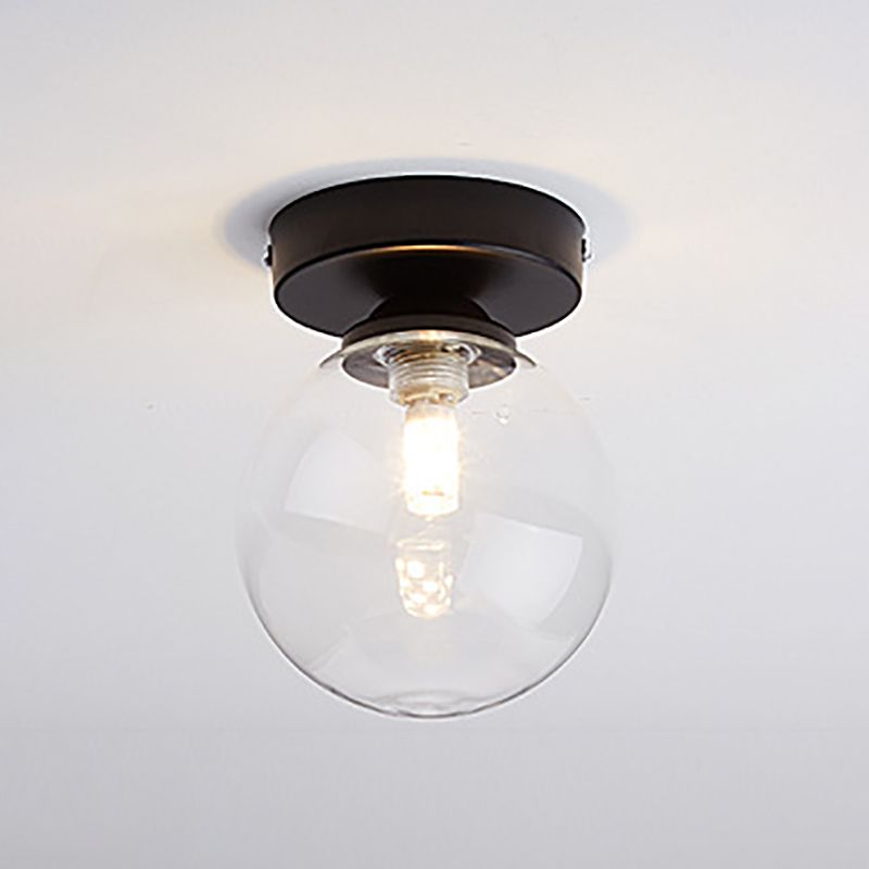 Plafonnier encastré pour allée, plafonnier de style moderne avec abat-jour rond en verre
