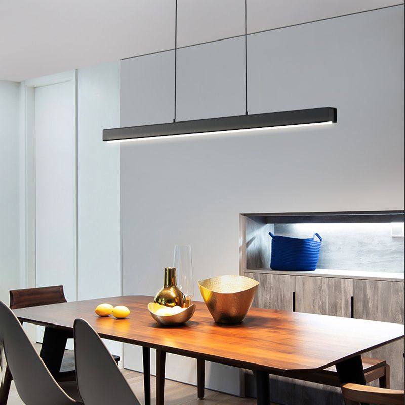 Nordic Simple Island Light armatuur rechthoek LED Dineruimte Hanglamp