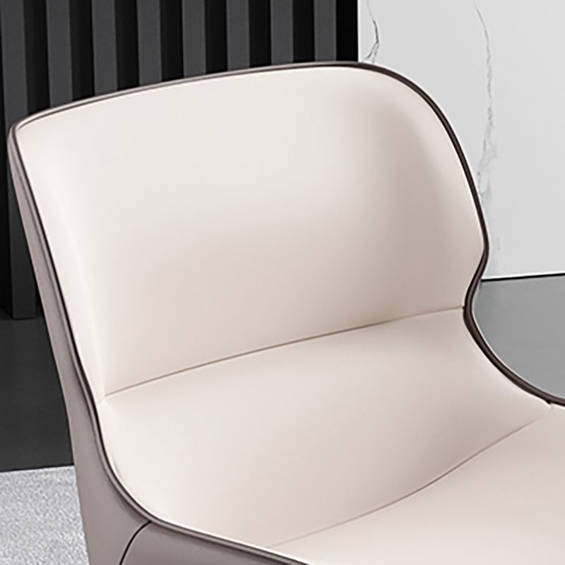 Arm Wingback Parsons Chair Industrial Style Faux Leather Dining Chairs