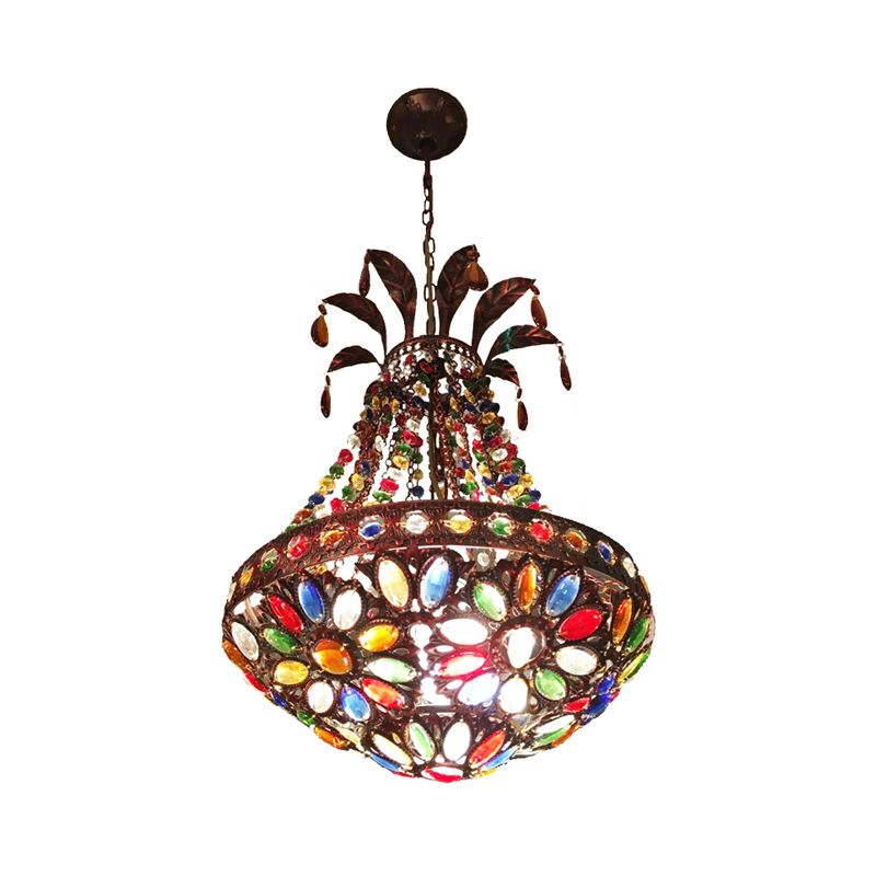 Rust 1 Light Hanging Pendant Antique Metal Teardrop Ceiling Light for Living Room