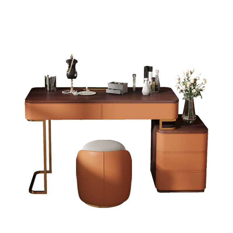 Glam 17.72" Wide Wooden Makeup Vanity with 5 Drawers for Bedroom