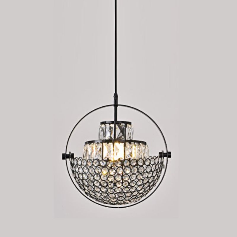 Modern Simplicity Crystal Hanging Lamp Sphere Shape Pendant Light for Living Room