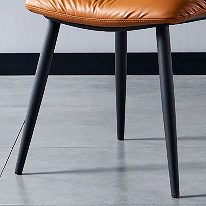 Silla moderna comedor silla sin brazos con patas de metal para cocina