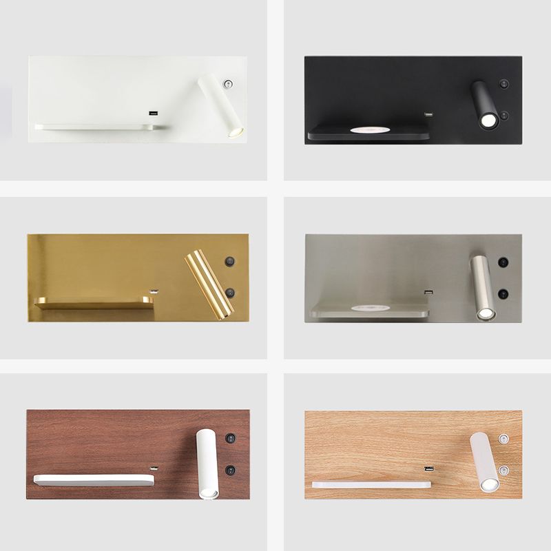 Hedendaagse eenvoud LED -leeslamp draadloos oplaadplankontwerp Bedmuurlicht met onafhankelijke schakelaar