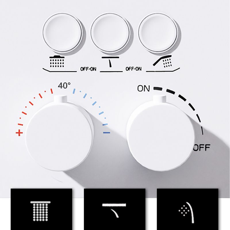 Modern Shower Trim Brass Wall Mounted Temperature Control Shower Combo